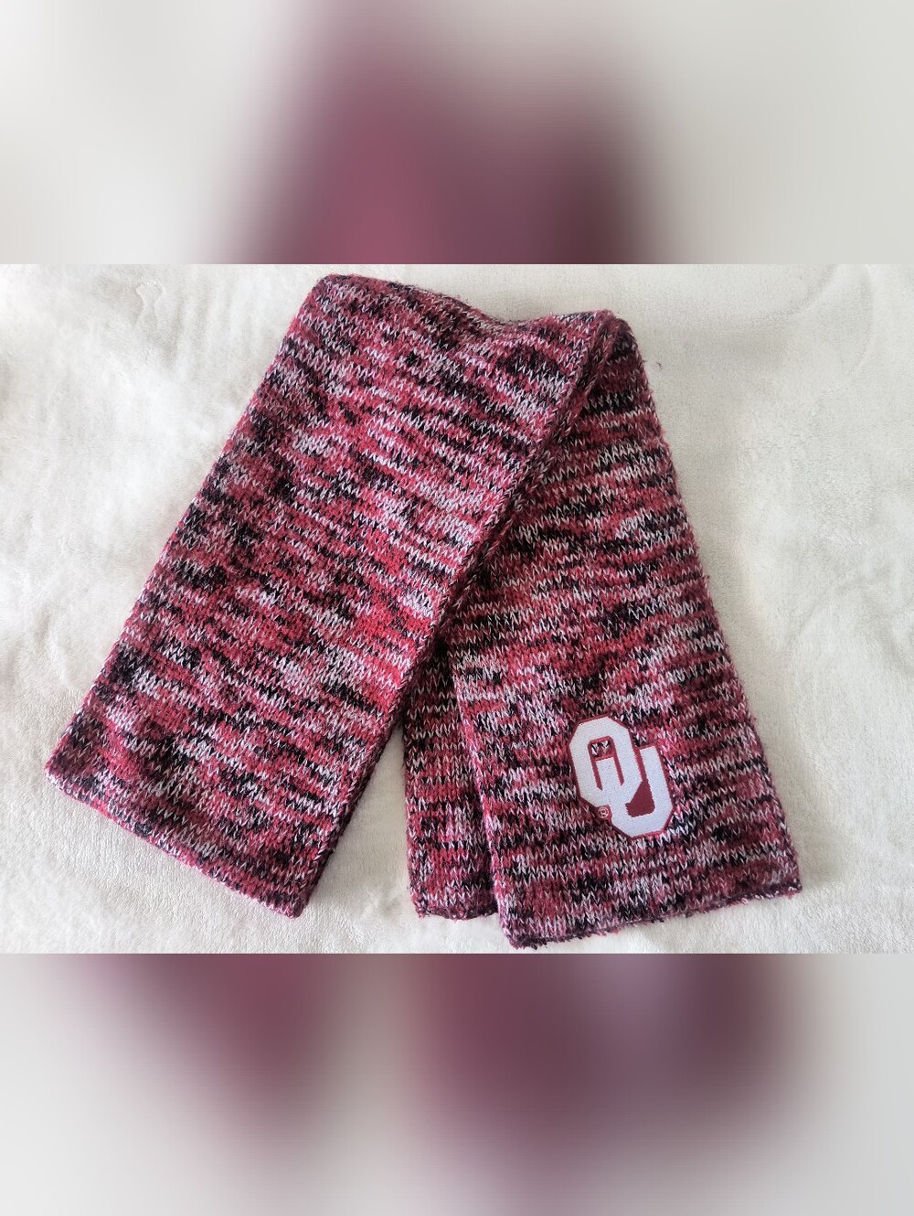 University Of Oklahoma OU Sooners Football Knitted Scarf 66" X 7"